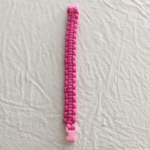 Pink Paracord Bracelet with plastic clasp Handmade New